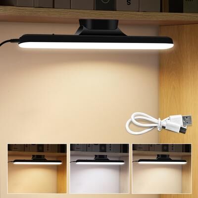 Friendly Fresh Finds Magnetic LED Desk Lamp Rechargeable Touch Light For Mirror Cabinet And Workspace black