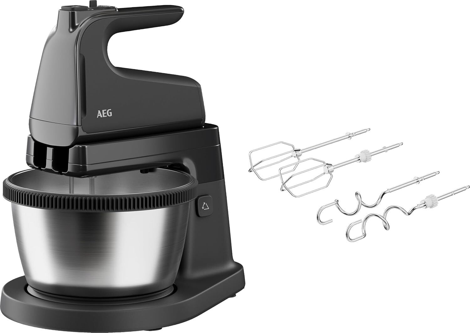 AEG ASM4B 5000 Mixer   500W Motor   5 Stufen   Turbo   spülmaschinenfest   Granite Grey - Refurbished