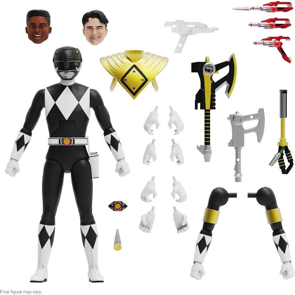 Super7 Mighty Morphin Power Rangers Ultimates Black Ranger Action Figure, 18 cm