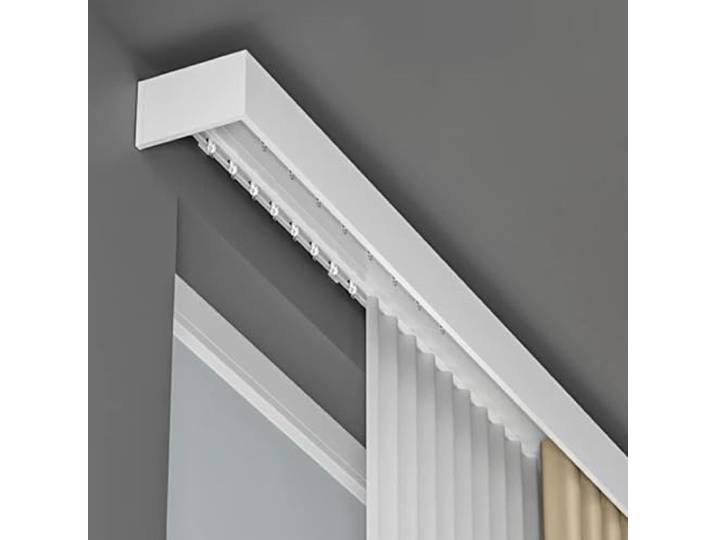CHAOHAOKE Vier-in-Eins Fensterkasten mit Doppelschienen, Querhang & Raumteiler, Schienenpaneel für Wohnzimmer und Schlafzimmer, 1,9 m