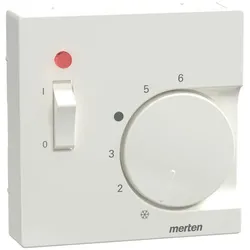 Merten 534819 Zentralplatte für Raumtemperaturregler-Einsatz mit Schalter, polarweiß glänzend, System M