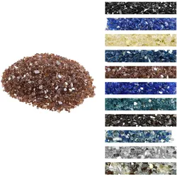 VEVOR Feuerglas, 4,5 kg hochtemperaturbeständige Glassteine, 6,35 mm reflektierende Feuerstellen-Glasperlen, Feuerstelle Glasfelsen, Kaminglas, Feuerkristall, Feuerperlen, Kupferfarbe