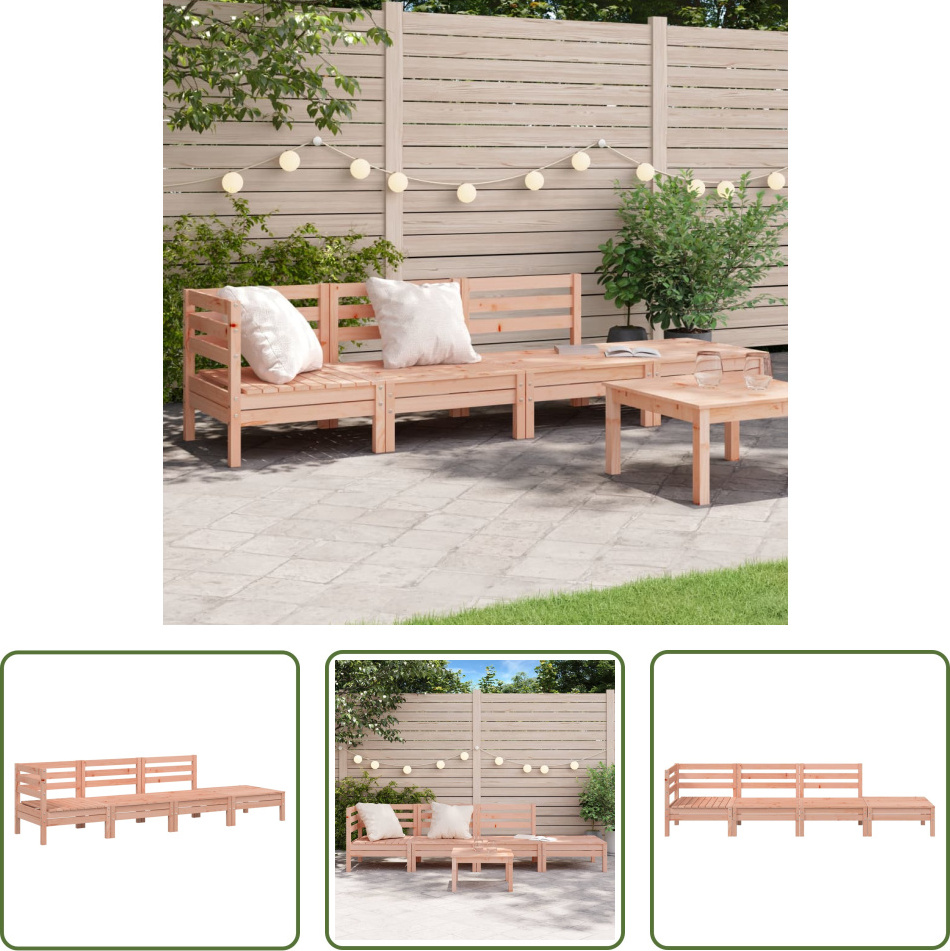 The Living Store Gartensofa 4-Sitzer Massivholz Douglasie