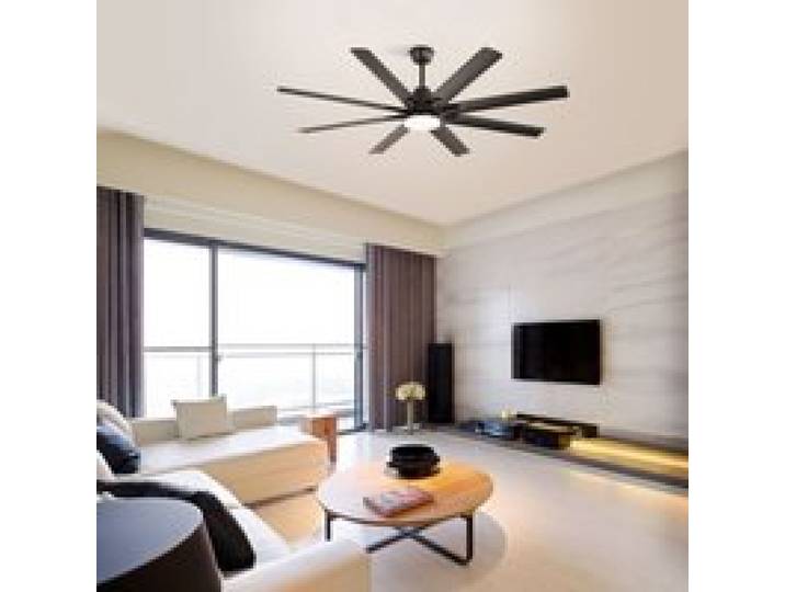 Ventilateur plafond 66 pouces 8 pales connecté éclairage LED réglable 6 vitesses de ventilation réversible pilotable par téléco