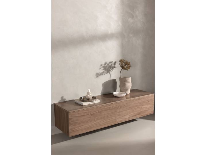 Lowboard VENTURE HOME Frihamn , walnuss, B:160cm H:35cm T:45cm, MDF, Sideboards, Lowboard, Lowboard, kultiviert, geräumig, modern