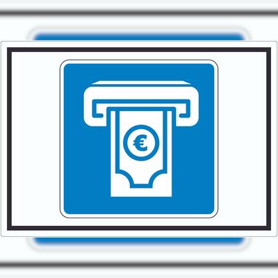 HB-Druck Geldautomat Aufkleber mit Symbol A4 (210x297mm)