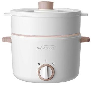 Brentwood 3 Liter Multi-Function Electric Hot Pot Cooker in White