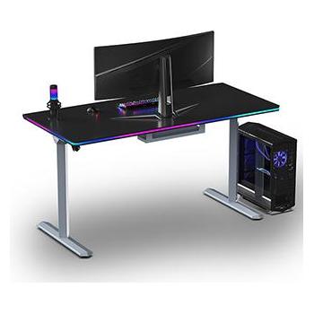 Ultradesk Gaming-Tisch QUEST, 140x70cm, 72-120cm, grau-schwarz (UD-QST-FRGY/DTBB)