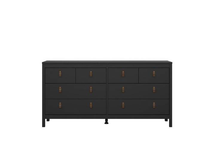 CALICOSY - Commode 8 tiroirs noir mat L159 6 cm - BARCELONE - Noir