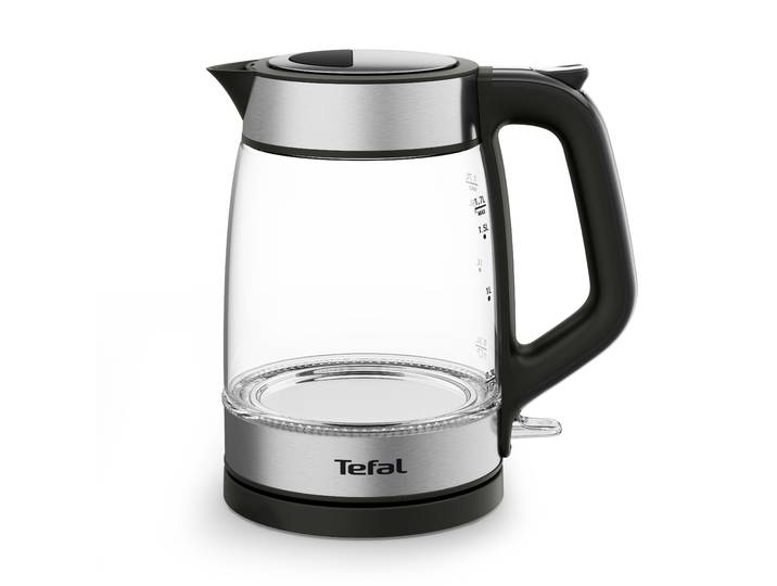 TEFAL Wasserkocher KI6058 , schwarz (schwarz, transparent), B:15cm H:23,8cm T:22,4cm, Wasserkocher, Deckelöffnung auf Knopfdruck, großes Fassungsvermögen von 1,7 l, Wasserkocher