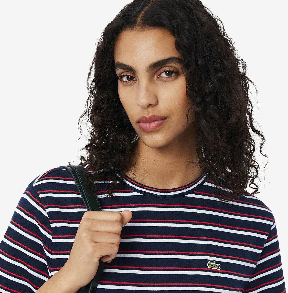 LACOSTE T-shirt rayé à manches courtes
