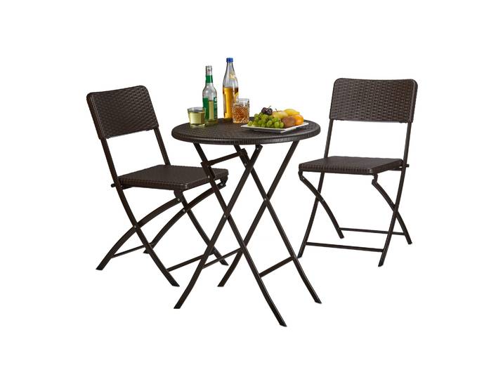Gartenmöbel Set BASTIAN 3-teilig Dunkelbraun