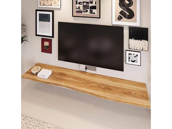 JUSKAQZYI lowboard Schwebende Holzregale for die Wand aus rustikalem Holz Wandregale for Schlafzimmer, Wohnzimmer, Küche