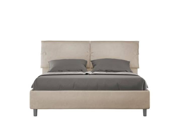 Lit coffre rembourré 160x200 microfibra sable Sleeper