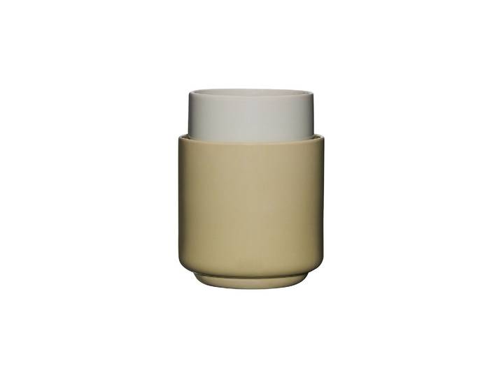 Lot de 2 caches-pots en céramique vert clair, carrés - Hübsch, De