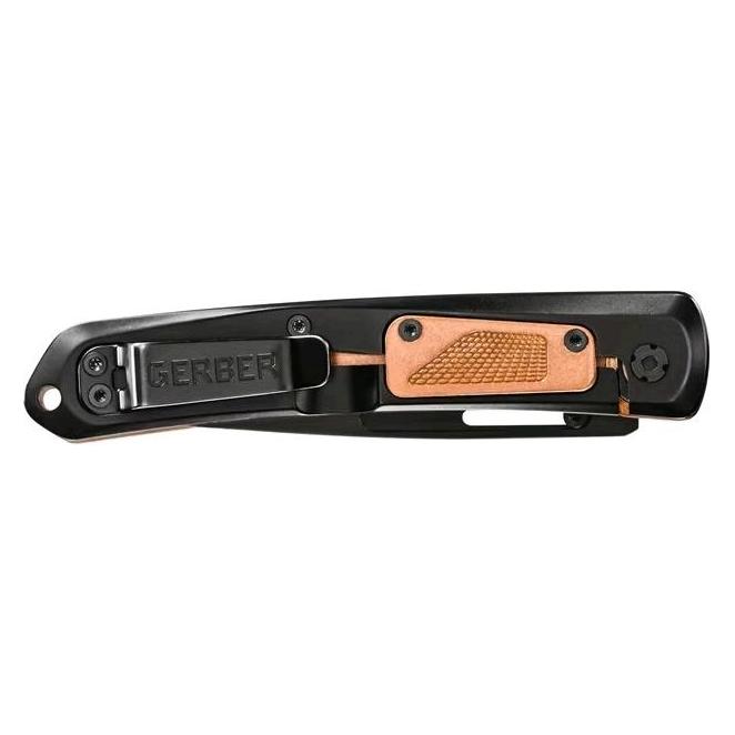 Gerber Gear Gerber AFFINITY Einhandmesser, D2 Stahl, rostfrei, Frame Lock, Kupfer Griffschalen, verstellbarer D (9.40 cm) (30-001869)