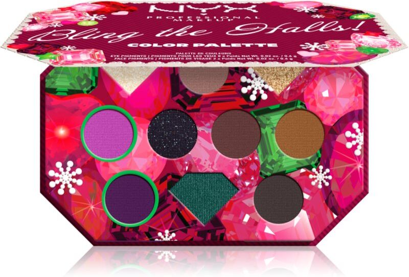 NYX Professional Makeup Xmas Bling The Halls eyeshadow palette with 10 shades 10x0.6 g