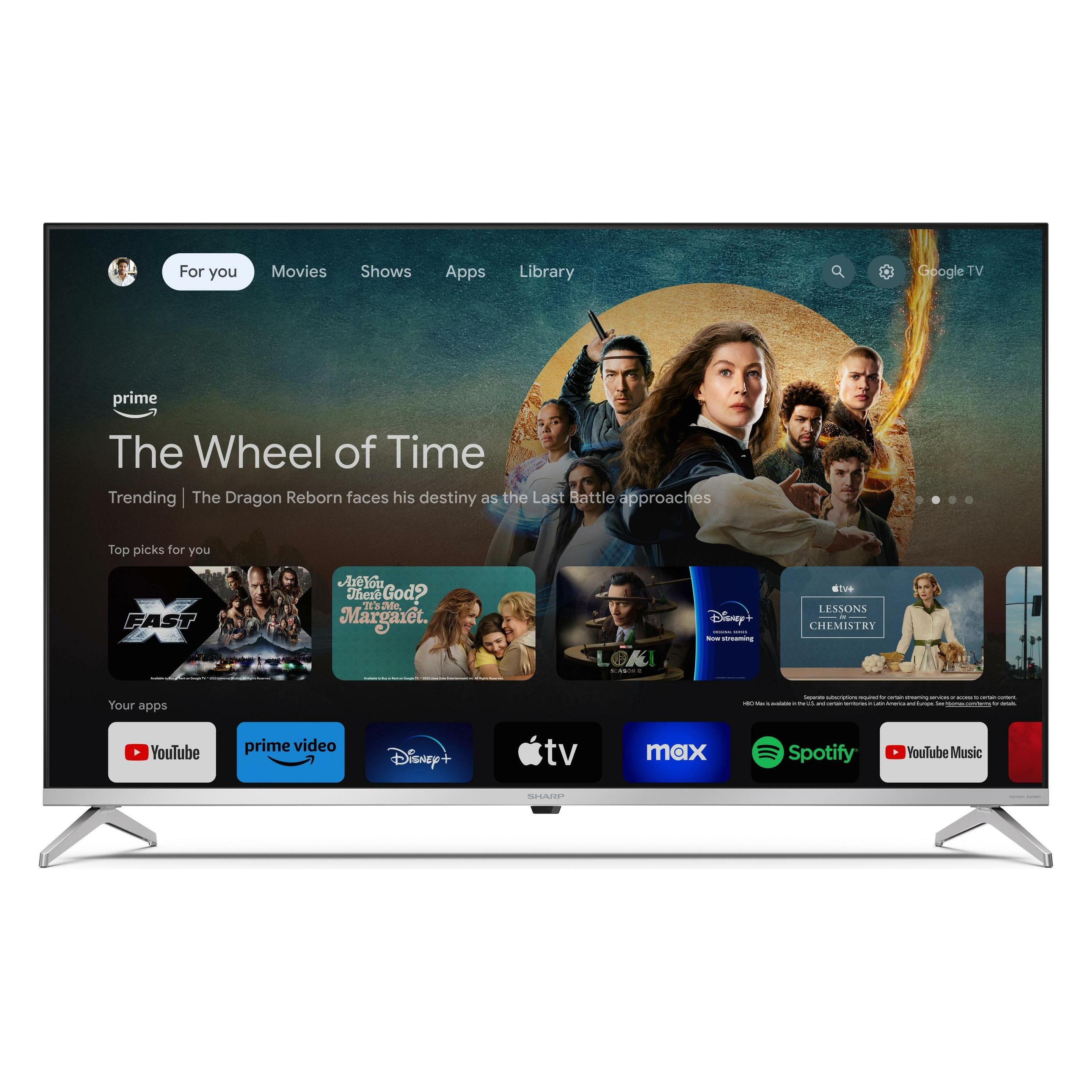 Sharp TV QLED GOOGLE TV, 43 ZOLL, Auflösung: 3840 (43", QLED, 4K, DE) (43GP6265E)
