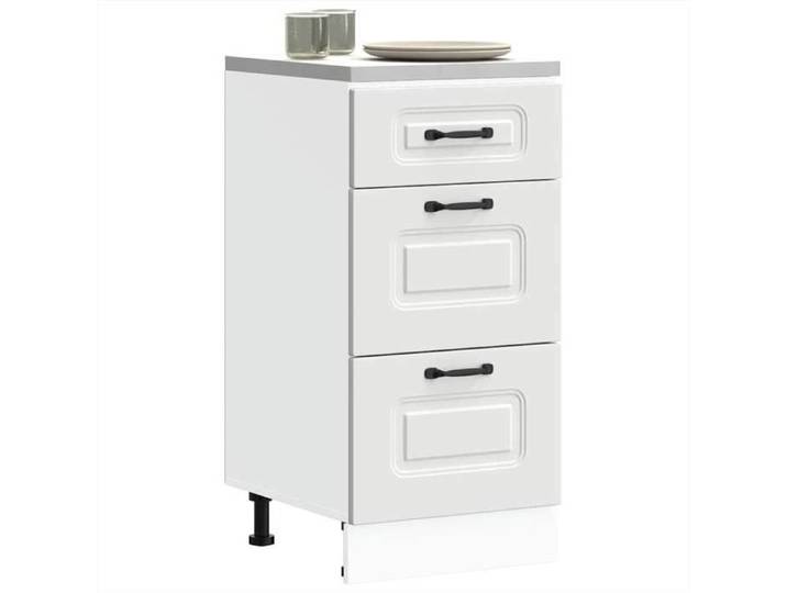 SALE 2025 Commode bahut cuisine - Armoire de cuisine Kalmar blanc - bois d'ingénierie 22 Kg 3450