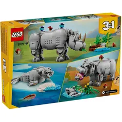 LEGO Wilde Tiere: Prächtiges Nashorn mit Vögeln (LEGO Creator 3-in-1)