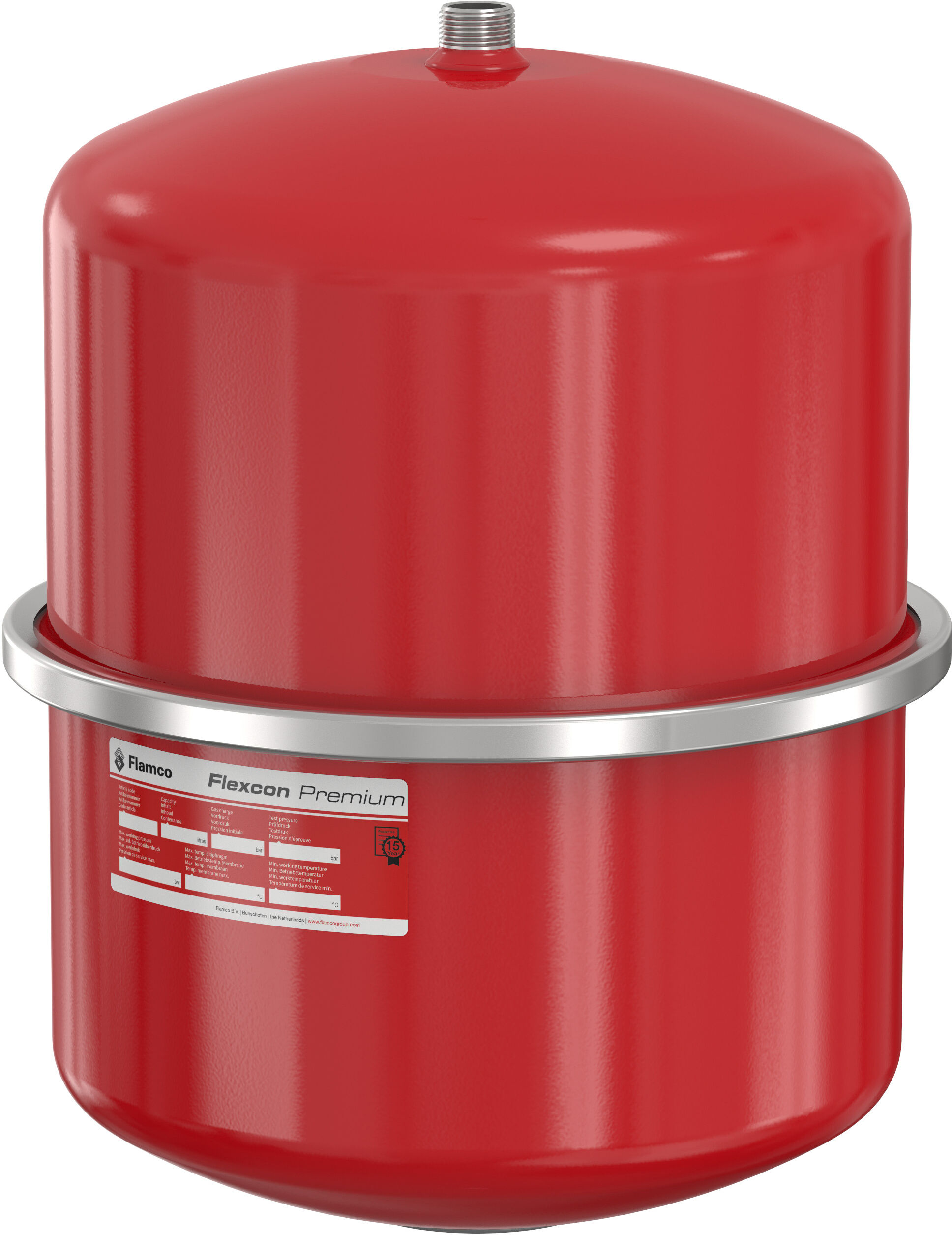 Flamco Vase d' Flamco Flexcon 16952 25 l, 6 bar, R 3/4, pression d'entrée 2,5 bar, rouge