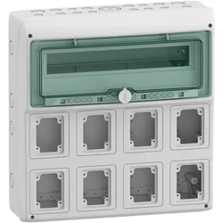 Schneider Electric 13182 Kaedra-Gehäuse, für Steckdosen, 448x460mm, 19 Module, 8 Öffnungen