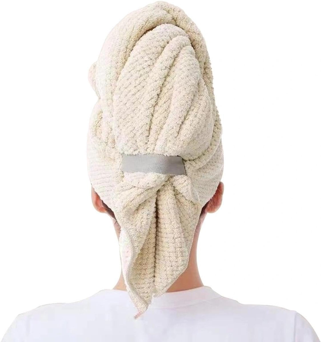Superabsorberende microvezel haardrooghanddoek in hoofdbandstijl voor volwassenen