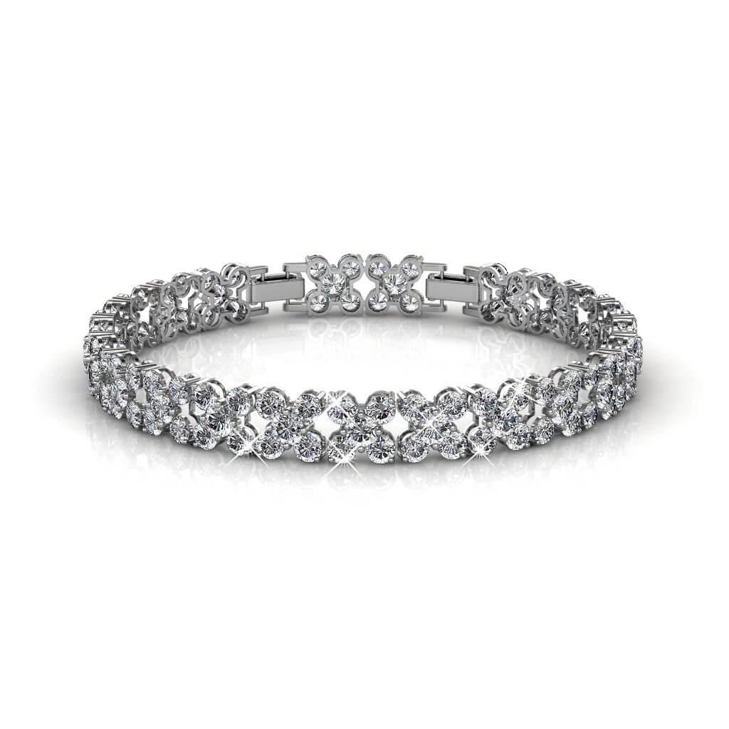Blumige Armbänder - Silber und Kristall