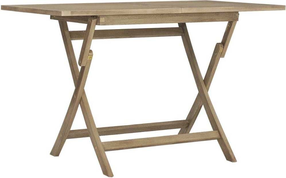 vidaXL Tuintafel, inklapbaar, grijs, massief teakhout, B/D/H: 120 x 70 x 75 cm