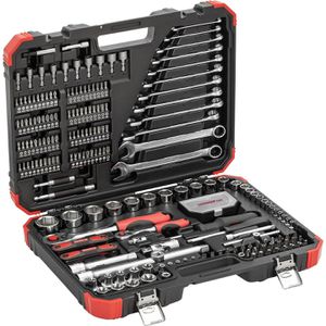 GEDORE-Red Werkzeugkoffer Steckschlüssel R46003232, 232-teilig, im Kunststoff Klappkoffer, 1/4+1/2Zoll