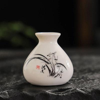 Inspired Living Chinese Style Ceramic Toothpick Holder And Cotton Swab Jar Mini Retro Vase style2 c 4.4x4.6cm