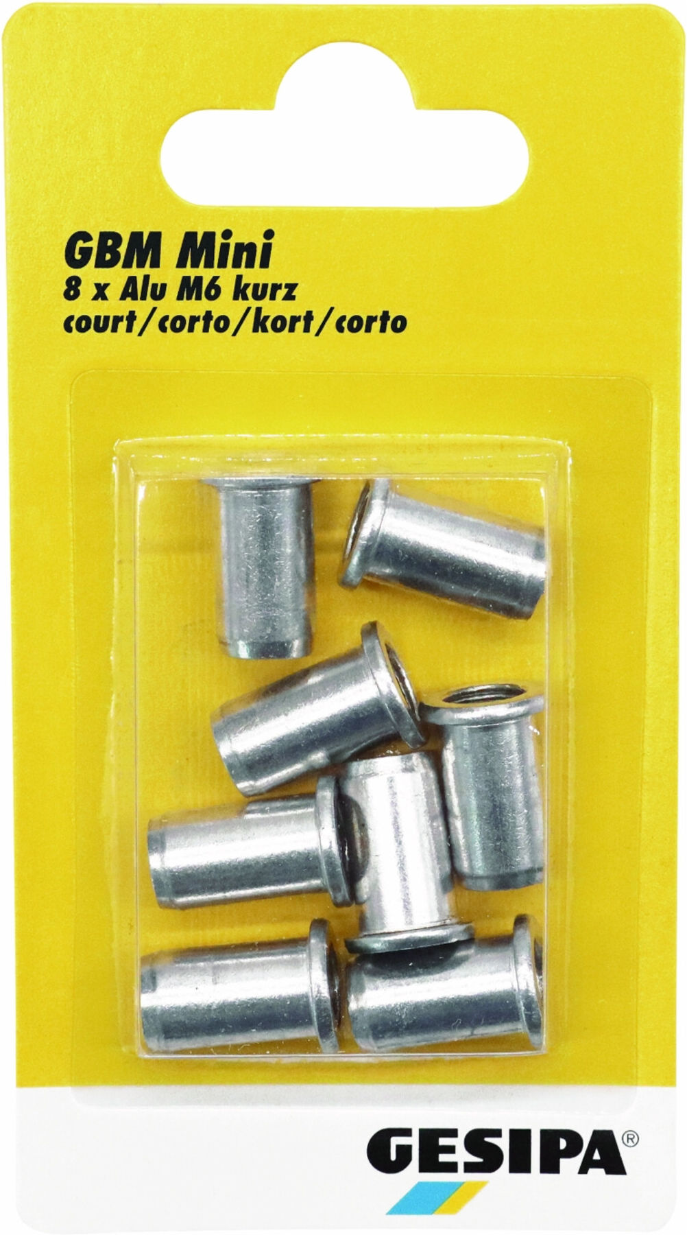 Gesipa Blindnietmuttern Alu M6 Kurz Mini-Pack, 1433673)