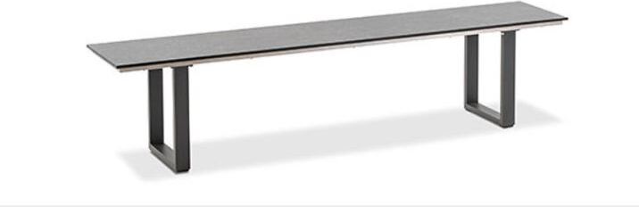 Niehoff - Gartenbank Nemo - HPL HPL Beton 220 x 40 cm Edelstahl gebürstet