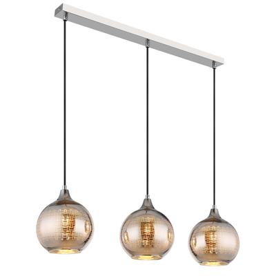GLOBO LIGHTING Hängeleuchte "LOURDES", gold (weiß), H: 129cm, 1 Stk., Leuchten, Hängelampe Esszimmer-Leuchte Esstischleuchte Wohnzimmer, Hängeleuchte