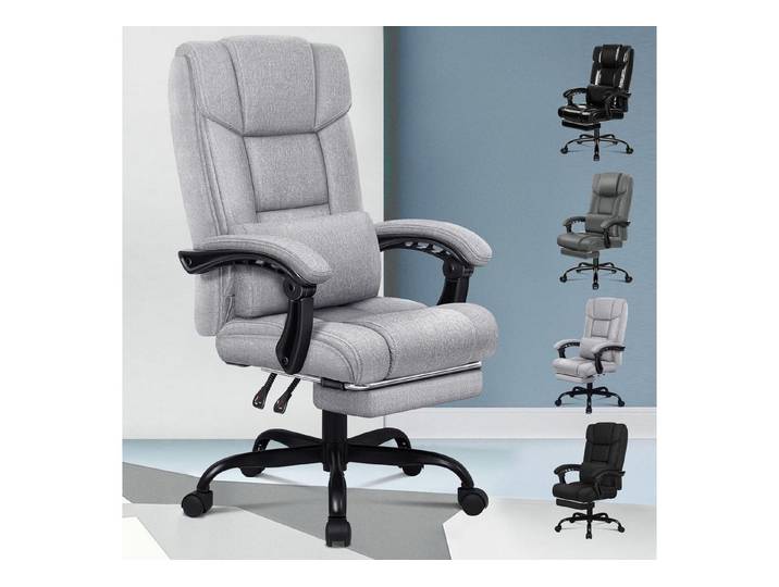 LuxusKollektion Chefsessel Ergonomischer Bürostuhl mit Fußstütze, hoher Rückenlehne und