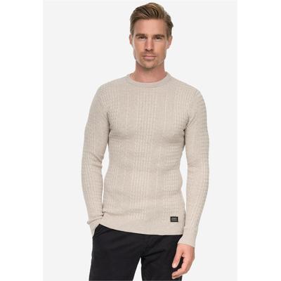 Strickpullover RUSTY NEAL, Herren, Gr. XL, beige, 50% Polyacryl, 50% Baumwolle, unifarben, normal, Rundhals, Pullover Strickpullover, mit modernem Strickmuster