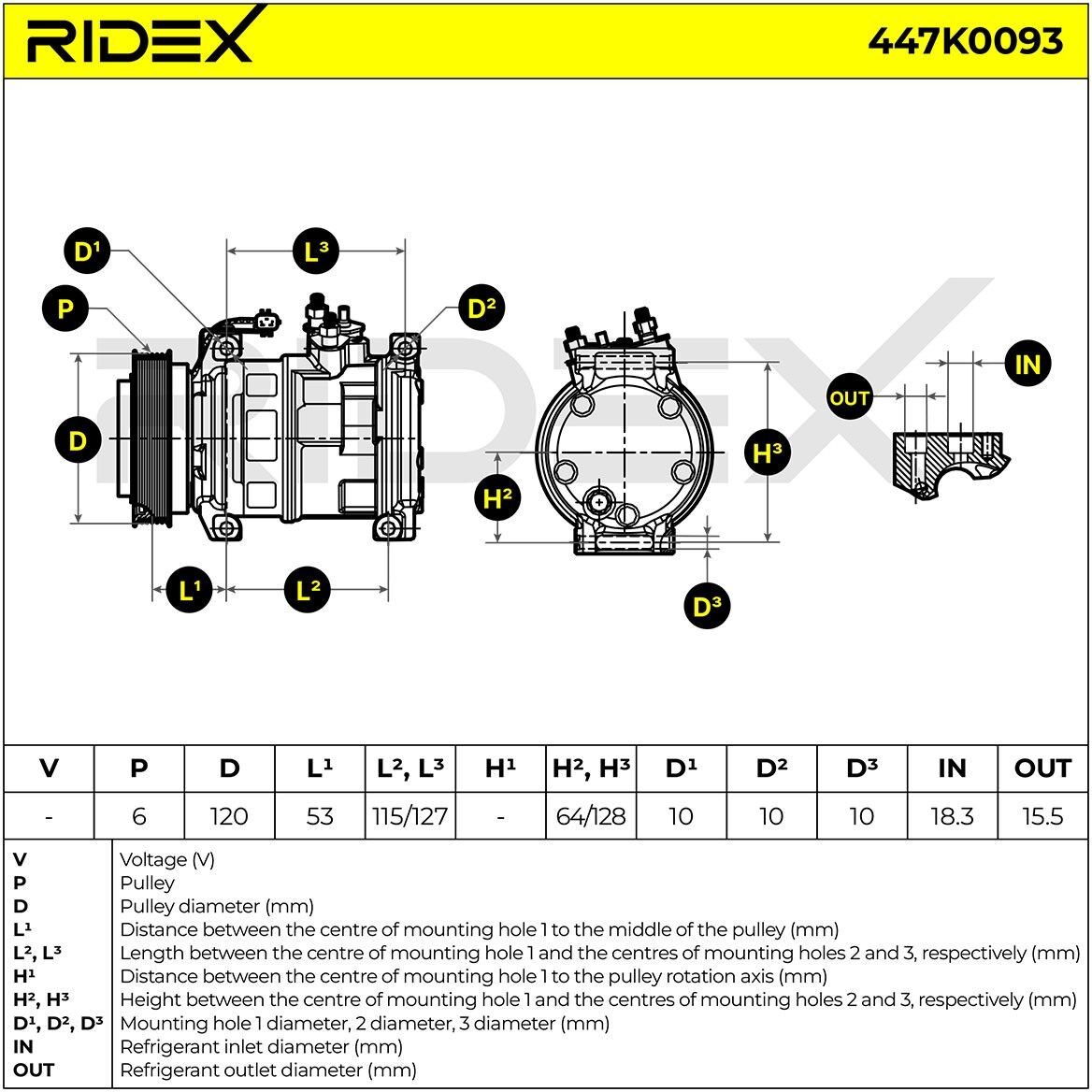 RIDEX 447K0093 Air conditioning compressor