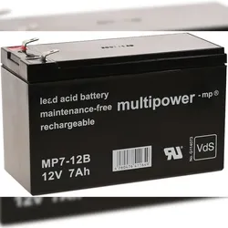 Powery Ersatzakku (multipower) für USV APC Back-UPS BH500INET 12V 7Ah (ersetzt 7,2Ah)