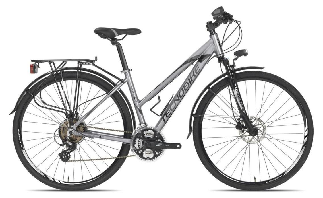 Tecnobike NSR 28" Northcape Damenrad, 21 Gänge, silber, H44-Dynamo in der Mitte