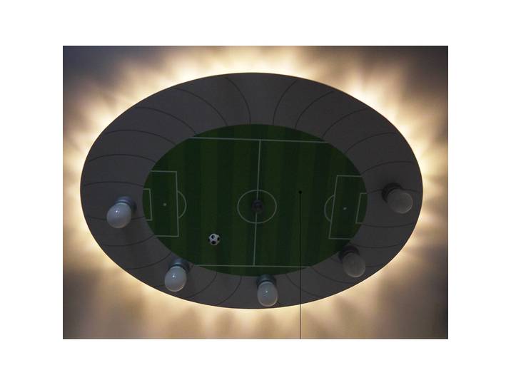 Kinderzimmerleuchte Fußball VII Multicolor Kunststoffart: Polycarbonat Material: Holzwerkstoff, Kunststoff Oberfläche Holz: Lackiert 53 x 7 x