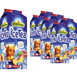 Pfanner Eistee Pfirsich, im Tetrapack, mit Schwarzteeextrakt, 6x 2 Liter