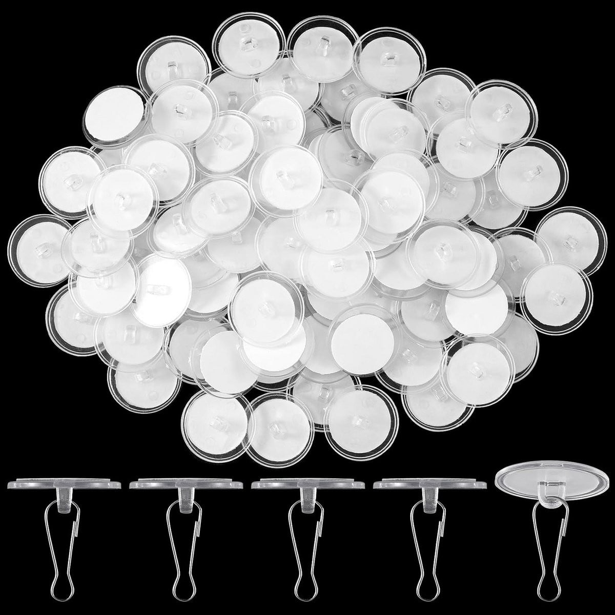 Zelfklevende Haken - 80 stuks - Transparante Wandhangers - Wit