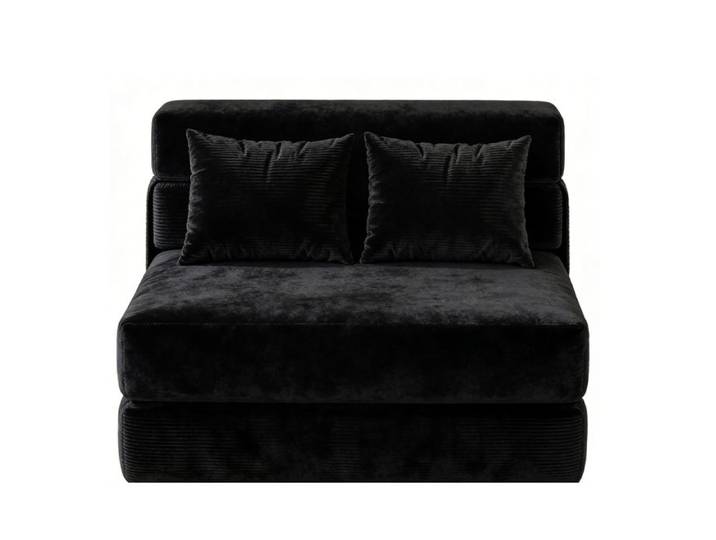 Canapé-lit Pliant 3 en 1 Fauteuil-lit Convertible Pliable- NOIR-185T x 102B x 15H cm