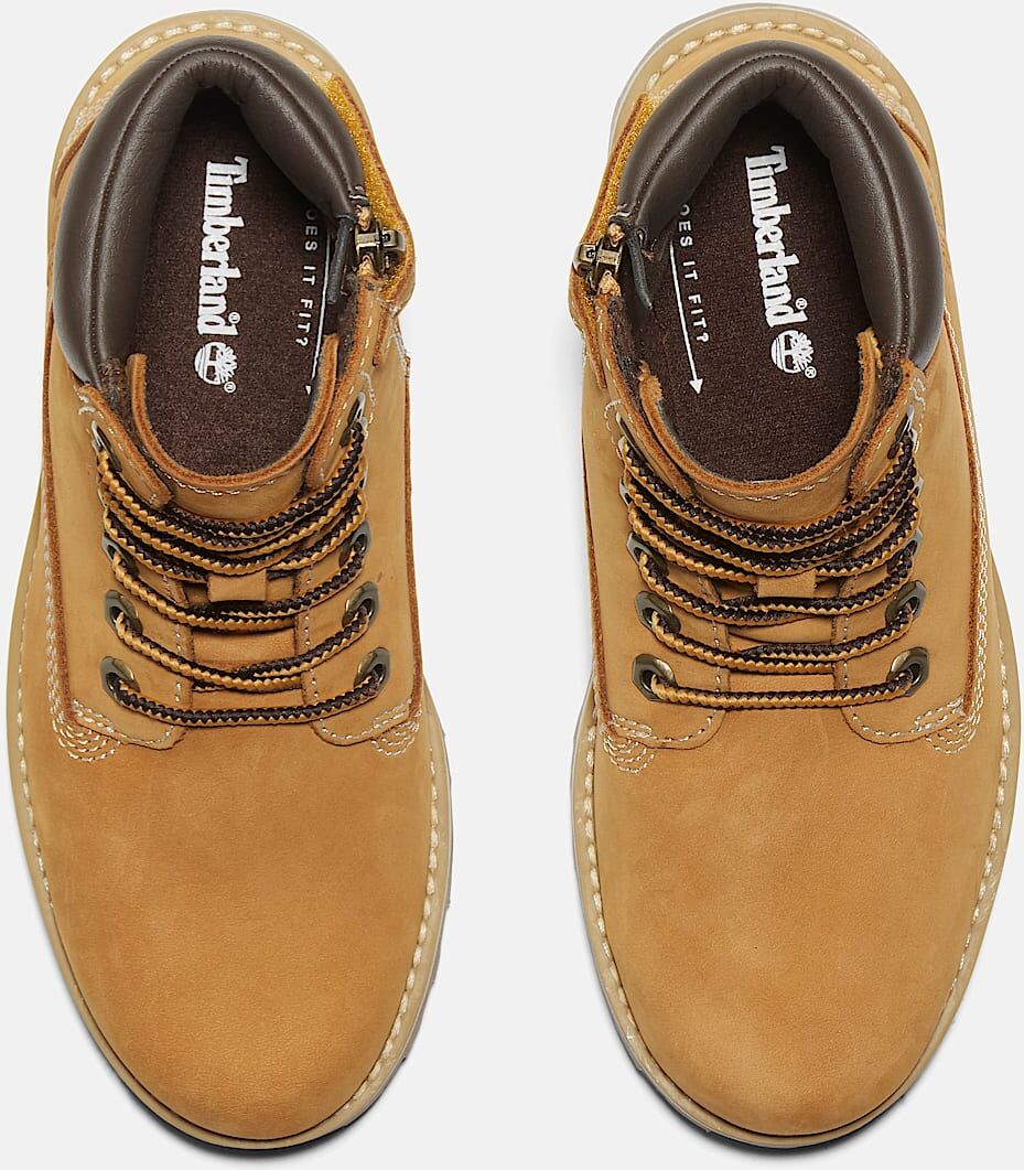 Schnürboots TIMBERLAND "COURMA KID - MID LACE BOOT", Jungen, Gr. 32, Synthetik, braun (wheat), Leder, Schuhe Schnürboots, Winterstiefel, Schnürstiefel, Winterschuhe wheat 32, Synthetik
