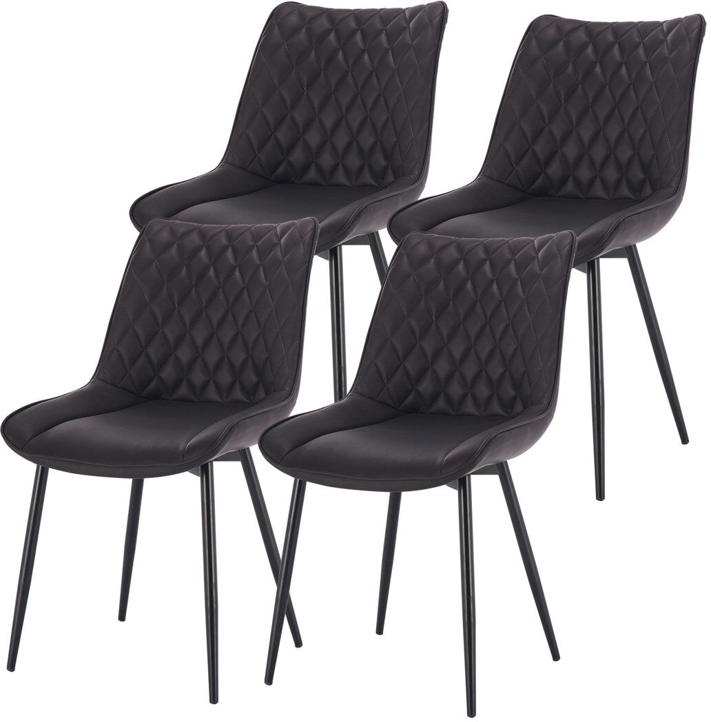 Corrigan Studio Alhambra 46.5 cm H Faux Leather Side Chair Anthracite 85.5cm H X 46cm W X 40.5cm D