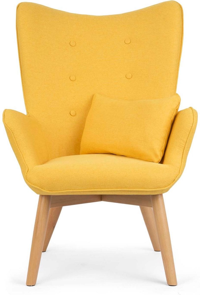 Sofotel Norse Oorfauteuil met Voetenbank - Geel / Mosterd