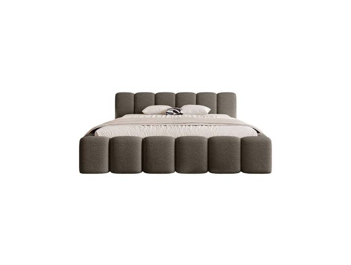 Lit rembourré en tissu chenille 180x200 cm, marron foncé