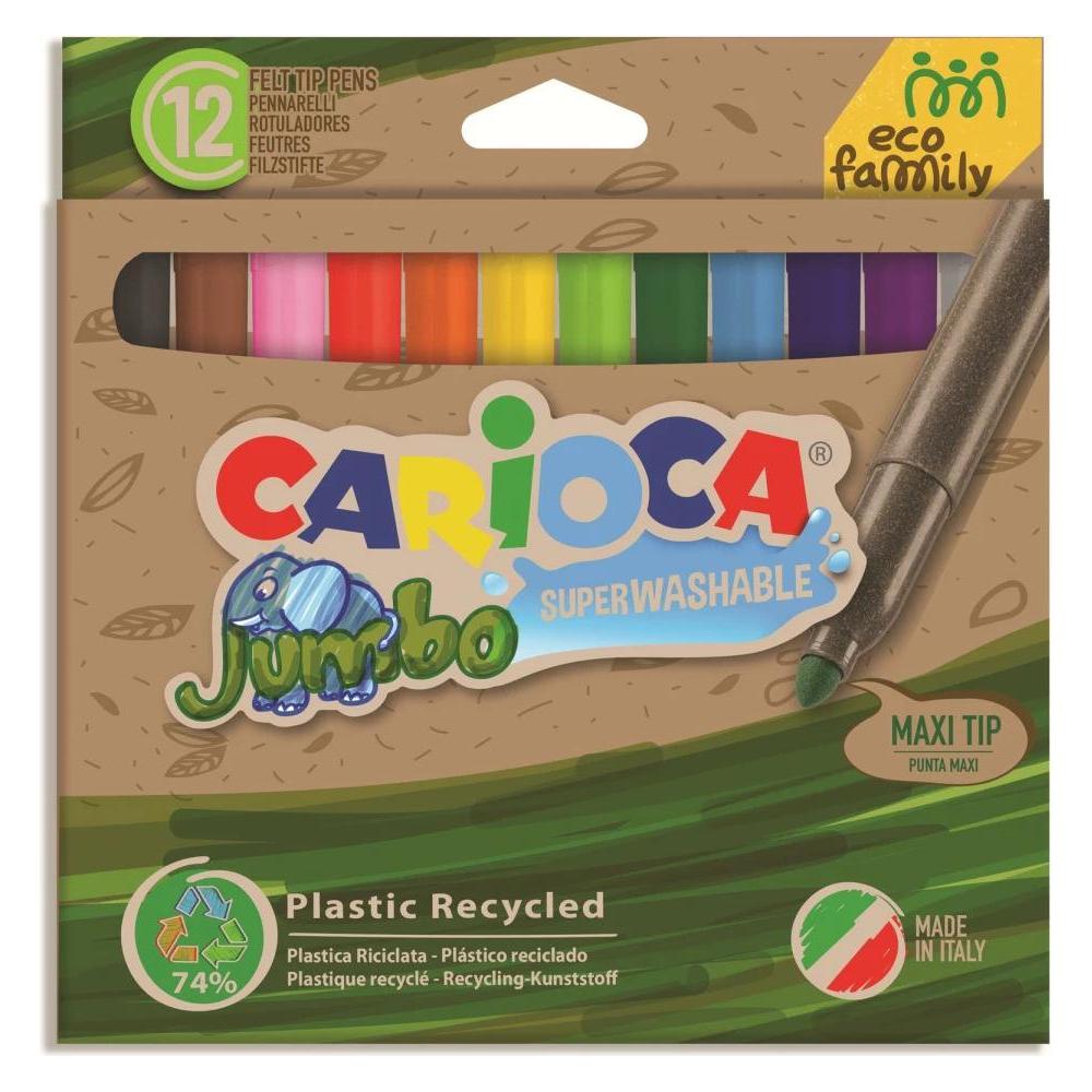 Carioca Fasermaler Eco E-12 Maxi 12 Stück, Mehrfarbig (12x) (004386)