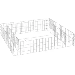 Helloshop26 - Hochbeet aus verzinktem Stahl Gabione 100 x 100 x 20 cm Silber 02_0039891