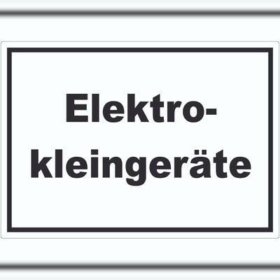 HB-Druck Elektrokleingeräte Mülltrennung Aufkleber mit Text A5 (148x210mm)